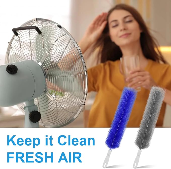 4 Pcs Cobweb Duster, Bendable Fan Duster, Plastic Fan Cleaner Brush,Microfiber Head Dusting Brush, Reusable Dust Remover for Air Conditioning Shutters,Ceiling Fan Blades,Air Vents, Curtains, Cars