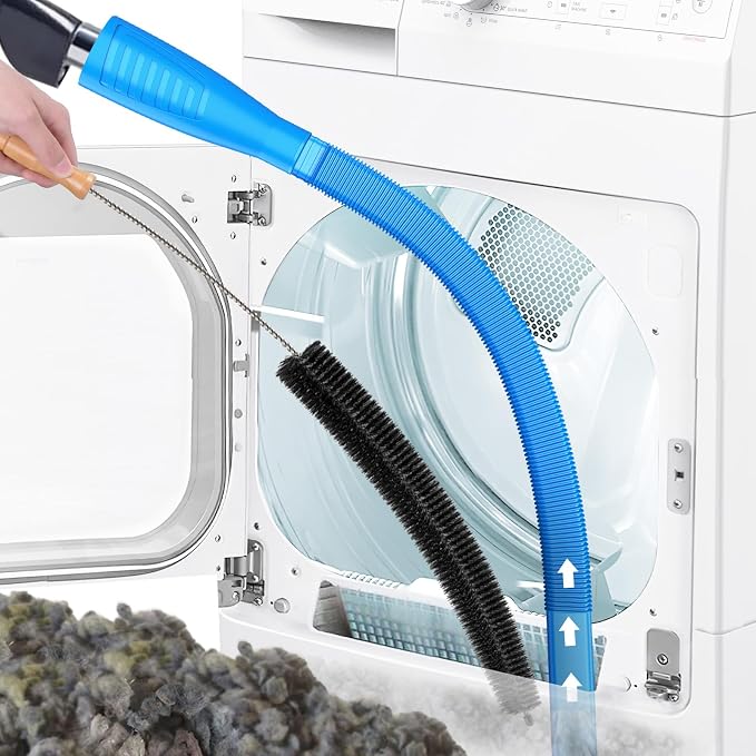 Sealegend Dryer Vent Cleaner Kit with Vacuum Hose Attachment & Brush Blue | Fits Most Vacuums, Loosens Stubborn Lint & Removes Hidden Dust, for Dryer Vents, Refrigerator Coils & Narrow Gaps
