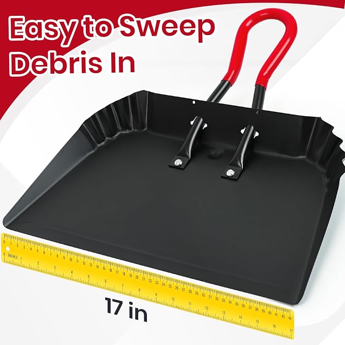 KalTell 2PK 17” Metal Dustpan and 3PK 18” Push Broom