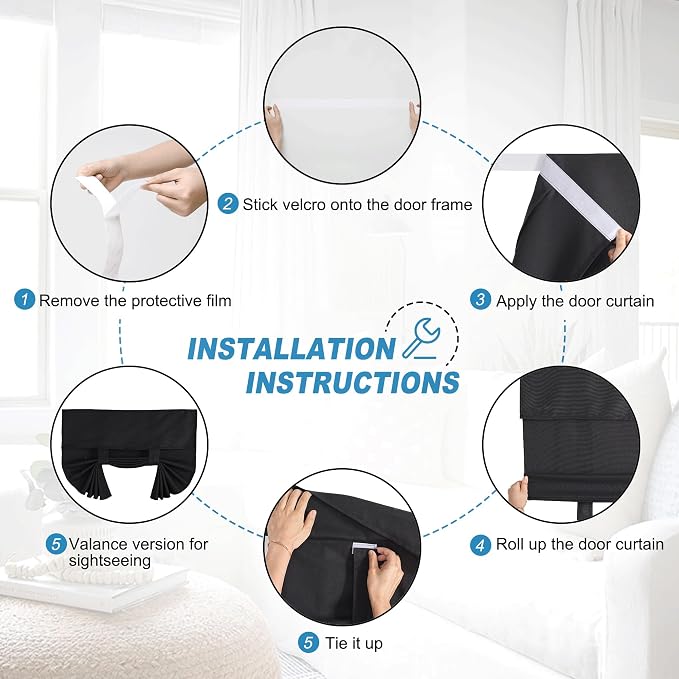 RYB HOME Classroom Door Window Cover, Privacy Sunlight Shades for Office | Room Darkening Design, Blocks Views, Lockdown Shades, Thermal Insulated, Small Window Cover, W8 x L36, Black, 1 Panel