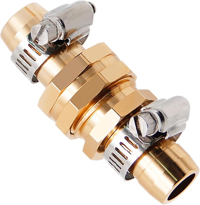 Triumpeek Garden Hose Repair Connector, 4 Sets, Aluminum | With Clamps, Water Hose End Replacement, Fit for 3/4" and 5/8" Garden Hose Fittings