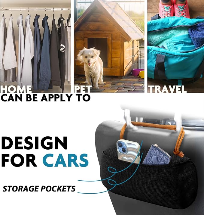 Timgle 1 Pack Charcoal Air Freshener for Car Bamboo Charcoal Odor Absorber Lasts 365+ Days No Chemicals Free Deodorizer Activated Odor Eliminator Bag, Absorb Smoke Smell, Purifier (Khaki Strap)