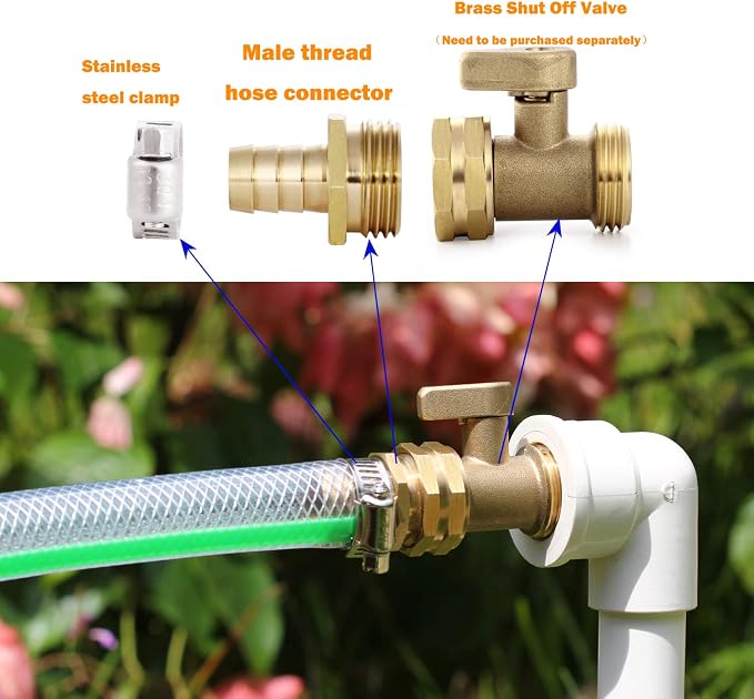Garden Solid brass Hose Repair Connector with Clamps,Fit for Garden Hose Fitting,Male and Female Hose Fittings 10 Set (3/4"-10 Set)