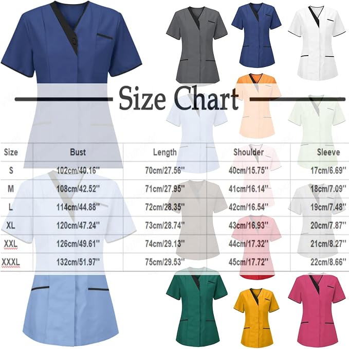 Housekeeping Uniforms - Scrub Tops for Women - Women's Lightweight Stretchy Scrubs for Cleaning Jobs Uniform