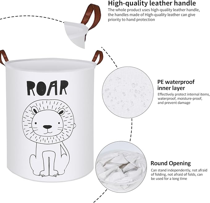 Collapsible Laundry Basket in Bedroom Waterproof Laundry Hamper in Bathroom Large Laundry Bag in College Dormitory Cloakroom Livingroom Nursery Organizer Toy Bin