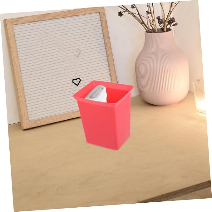Portable Plastic Storage Caddy Organizer Bin for Hotel Cleaning Supplies Compact Utility Basket with Capacity for Room Organization Stylish Red Design
