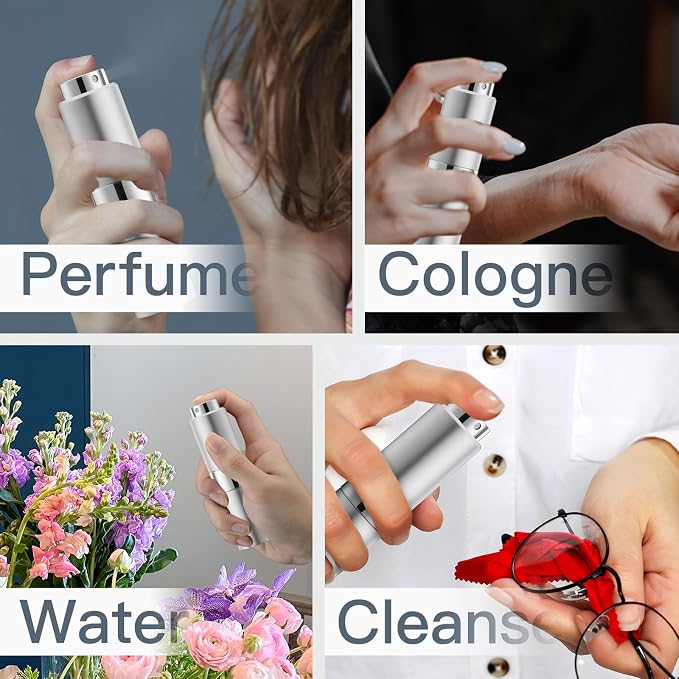 Travel Perfume Bottle Refillable 20ml, Cologne Spray Atomizer Large, 2PCS | Empty spray for fragrance, leak proof, mini size, twist up, portable, refill small decanter, for men & women, TSA friendly