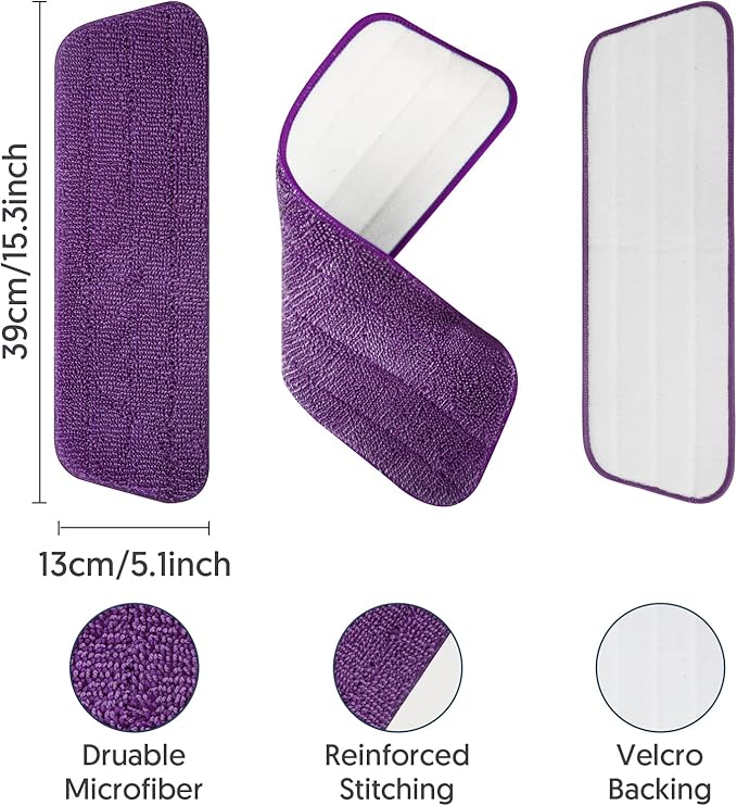 Washable Microfiber Mop Pads for Swiffer PowerMop: Wet Mop Refills 7 Pack | Power Mop Refills Multi-purpose, Floor Mop Dust Mop Pads Reusable Replacement, for 13''-15'' Spray Mops Multi-surface Floors