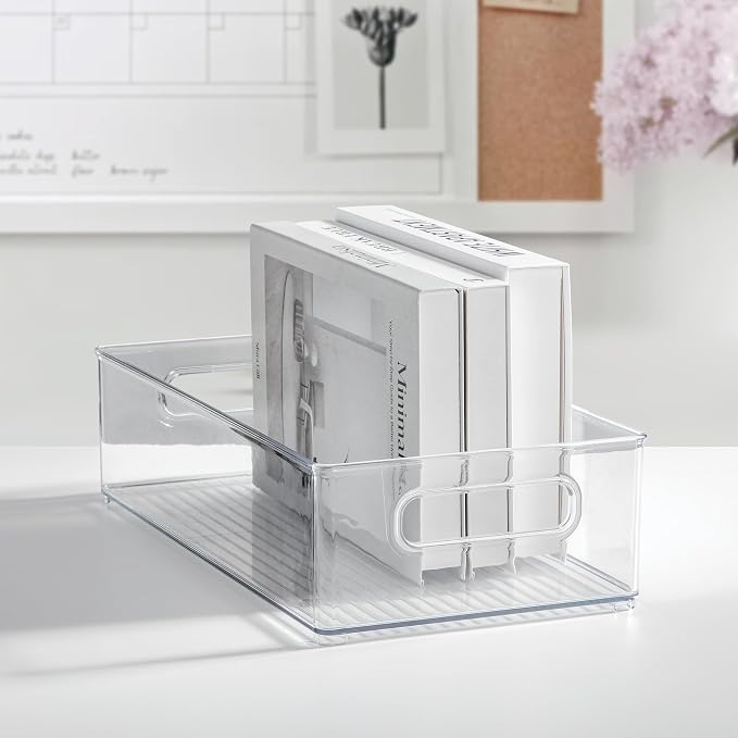 iDesign Stackable Fridge Bin | Storage Bin for Freezer or Pantry Organization, Clear, Made in USA