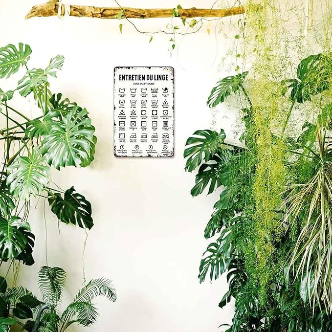 8x12 Inch Vintage Retro Aluminum Laundry Care Symbols Guide Art Wall Decor For Laundry Room Bathroom Farmhouse Man Cave Garage