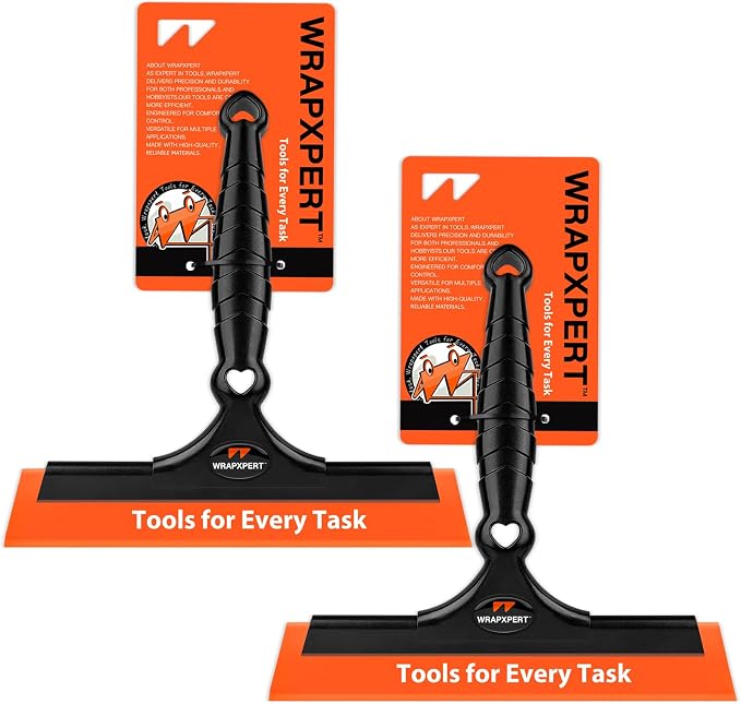 WRAPXPERT Window Tint Squeegee 2PCS 8-INCH Wide Blade Squeegee for Car Window Film Installation, Windows Tint Tool Kit for Windshield, Rear Glass Water Removal Bathroom Cleaning Kit