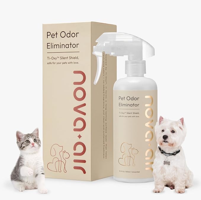 Pet Odor Eliminator Spray for Strong Odor – Cat Litter Box, Dog Urine & Poop Smell Remover | Long-Lasting Mineral Formula | Fragrance-Free, Non-Toxic, Safe for Pets & Kids (10.1 oz)