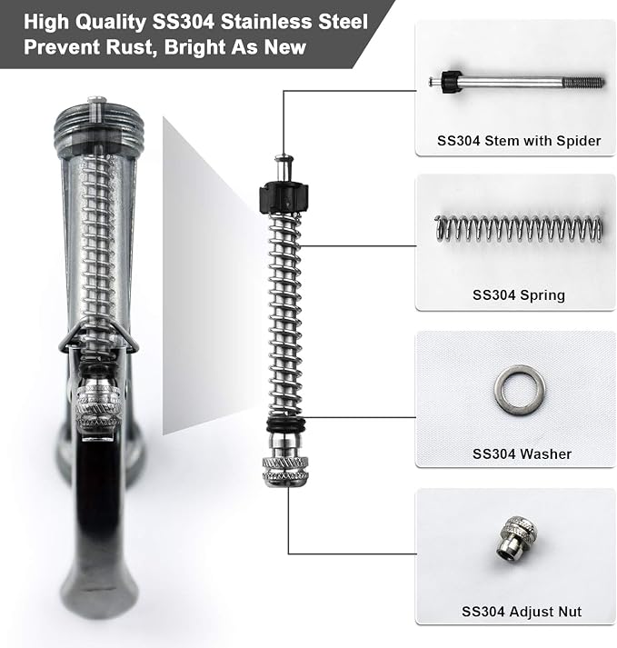 Hose Nozzle 2 Pack, Full Size Pistol Grip Water Nozzle Sprayer with Threaded Front, High Pressure Nozzle, Adjustable Spray Water Flow for Watering, Showering Pet, Washing Car, Silver