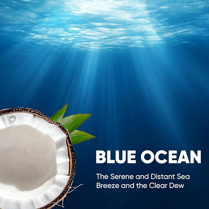30Ct Aromative Toilet Brush Refills, Double-Layer Cleaning Pads Added, Compatible with Most Toilet Brushes， Blue Ocean（Patented）