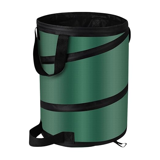 Camping Trash Can, Pop Up Collapsible Garbage Can, 10 Gallons, Foldable Recycle Bin Made of 600D Oxford Cloth for Gardening, Camping and Home Storage (Green)