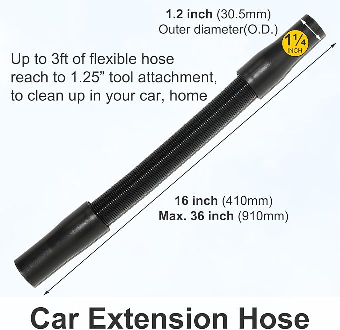 Vacuum Attachments Compatible with Shark Corded Vacuums, Rocket HV301 HV322 HV370 Series, 1 1/4" Accessories with Extension Hose Adapter (Car Detailing Kit)