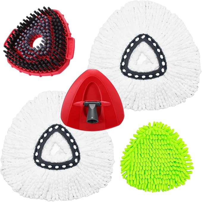 Mop Heads Replacement for Ocedar EasyWring 1 Tank Spin Mop Scrub Brush Head | Mop Replace Head for O cedar, Microfiber, Reusable, Machine Washable, Easy to Replace Scrubber Mop Head for O-cedar Spin Mop