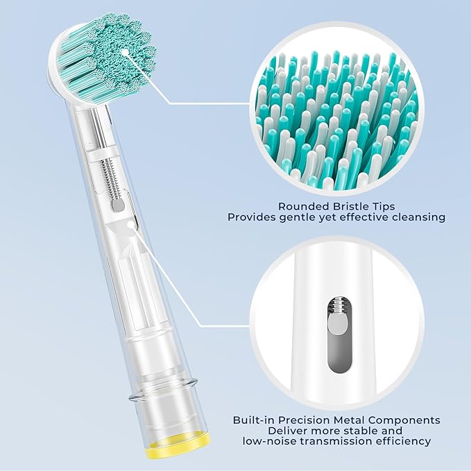 Sensitive Gum Care Replacement Toothbrush Heads Compatible with Oral B Electric Toothbrushes, 8 Pack Sensitive Clean Soft Bristles Brush Heads Refill for Oral B Pro, Genius, Vitality. White