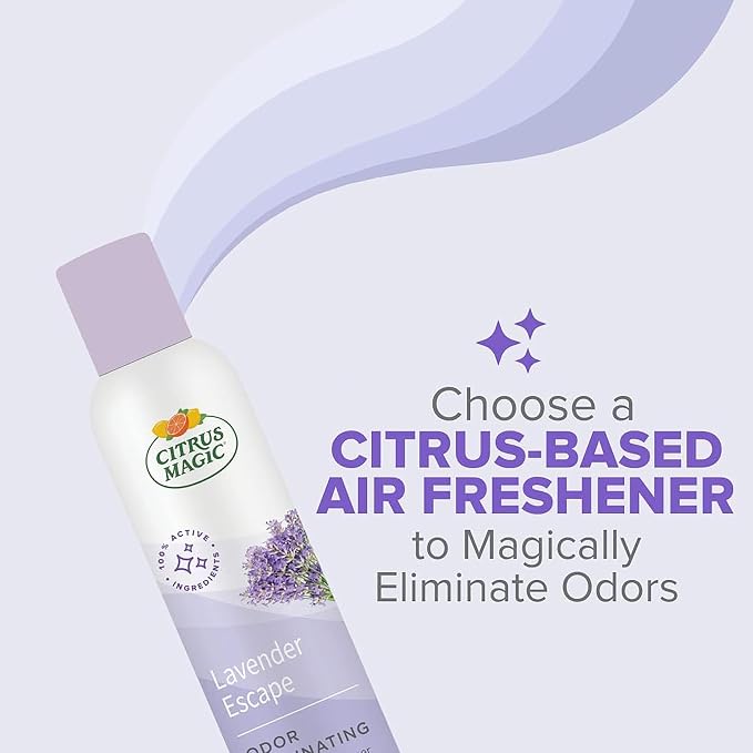 Citrus Magic Air Freshener Spray, Lavender Escape, 3 Ounce, Pack of 3 | Odor Eliminator for Home, Up to 7 Hours of Freshness, Non-Aerosol, Citrus-Based Formula