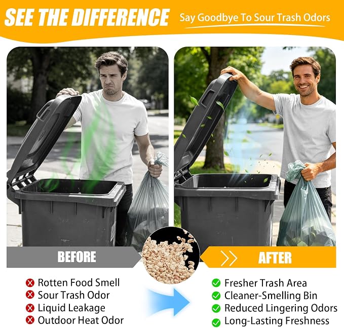 2.6lbs Trash Can Deodorizer, Garbage Odor Eliminator & Trash Odor Neutralizer, Long-Lasting Garbage Deodorizer for Indoor & Outdoor Dumpsters and Recycling Bins, Helps Keep Trash Bins Fresh & Clean