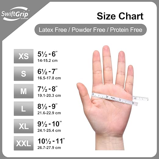 SwiftGrip Disposable Nitrile Exam Gloves, 3-mil, Medium, Case of 1000, White Nitrile Gloves Disposable Latex Free for Medical, Cleaning, Cooking & Esthetician, Food-Safe, Powder-Free, Non-Sterile