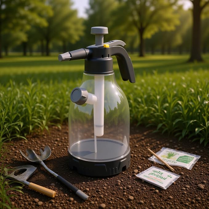 Zunate 3L Hand Pump Sprayer with 360° Rotating Adjustable Nozzle, Garden Pressurized Spray Bottle with Side Refill Port and Extension Tube for Plant Watering