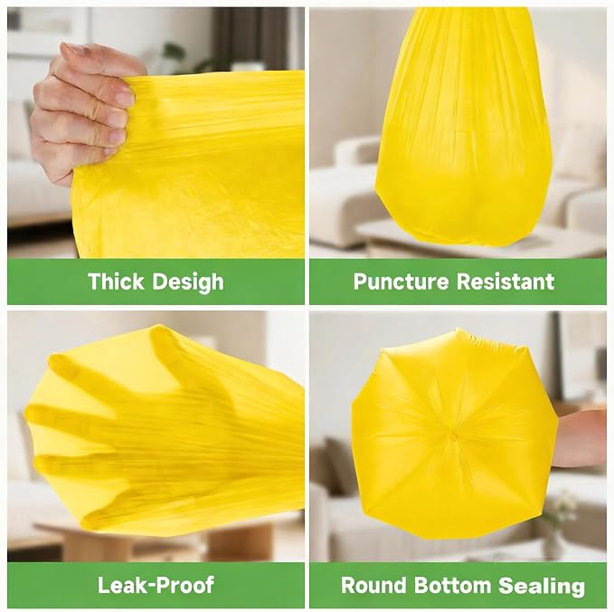 2 Gallon Small Bathroom Trash Bags - Colorful Biodegradable With Handles Mini Garbage Bags 100 Count Unscented Kitchen Car Office Little Wastebasket Liners 7.5 Liter Strong Thick Bulk Vincereon