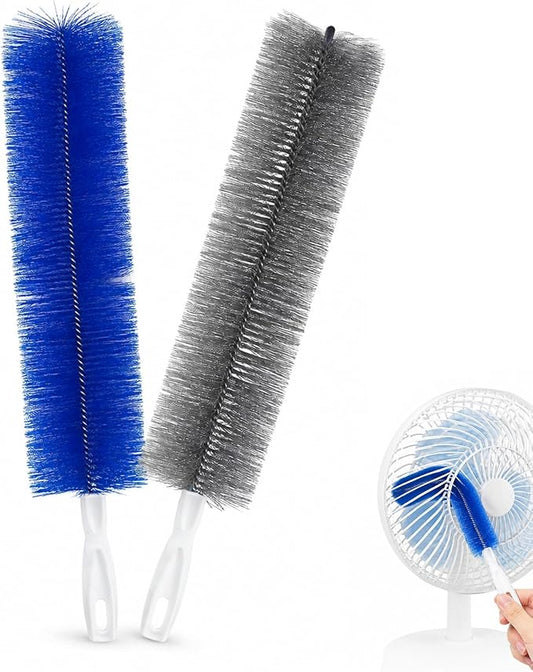 2 Pcs Cobweb Duster, Bendable Fan Cleaner Brushes Set,Ceiling Fan Blades | Plastic Fan Cleaner Brush,Microfiber Head Dusting Brush,Conditioning Shutters,Air Vents, Curtains