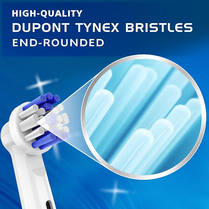 Replacement Brush Heads for Oral-B Braun Electric Toothbrush,4Pcs | Refills for Vitality, Round Head Fit Model 3756 3757 3744 3765 3709 4729, for Precision-Clean, End-rounded DuPont Bristles