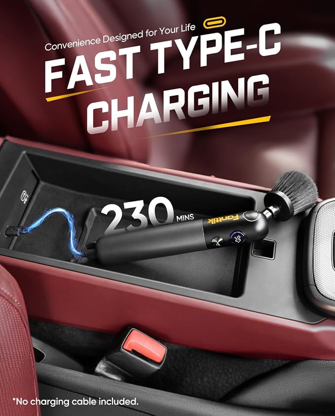 Fanttik Flip G10 Nano AutoCare Electric Car Interior Detailing Brush | Cordless, Dual-Speed with 8 Brush Heads, Adjustable Angle & Smart Display, IPX7 Waterproof for Deep Car Cleaning