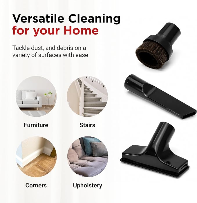 MP Maresh Products Household Cleaning Attachments - Dust Cleaner, 9064300 | Compatible with 1 1/4 Shop Vac Attachments, Includes Dust Brush, Crevice Tool & Upholstery Nozzle, Household Vacuum Cleaners