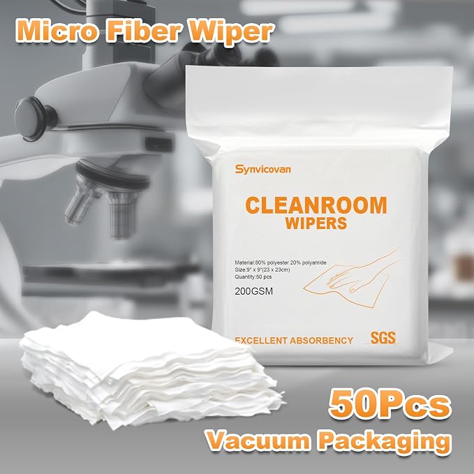 Microfiber Cloths 9"x9"(50 Pcs,200GSM) | Superfine Lint Free Cloths,Cleaning and Drying Cloths,Reusable Ultra Absorbent,for All Surface Types