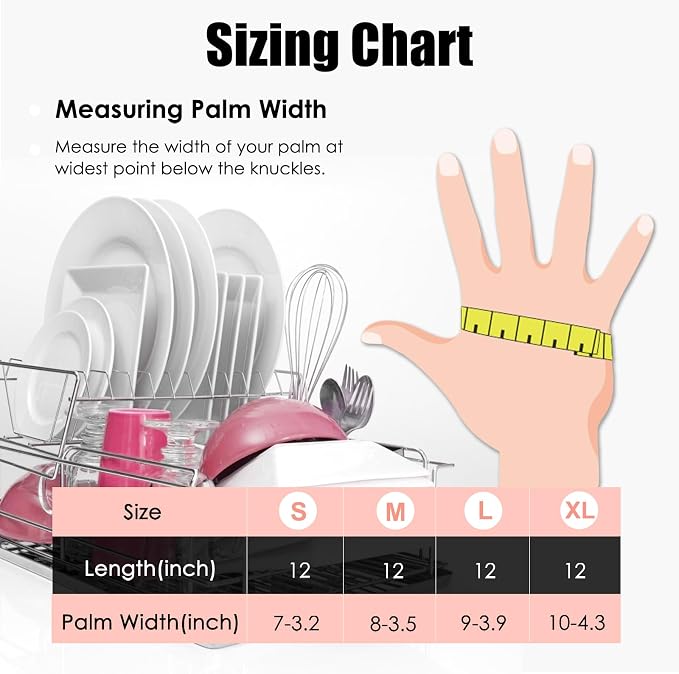 Rubber Gloves for Household, Dishwashing Gloves for Kitchen, Reusable