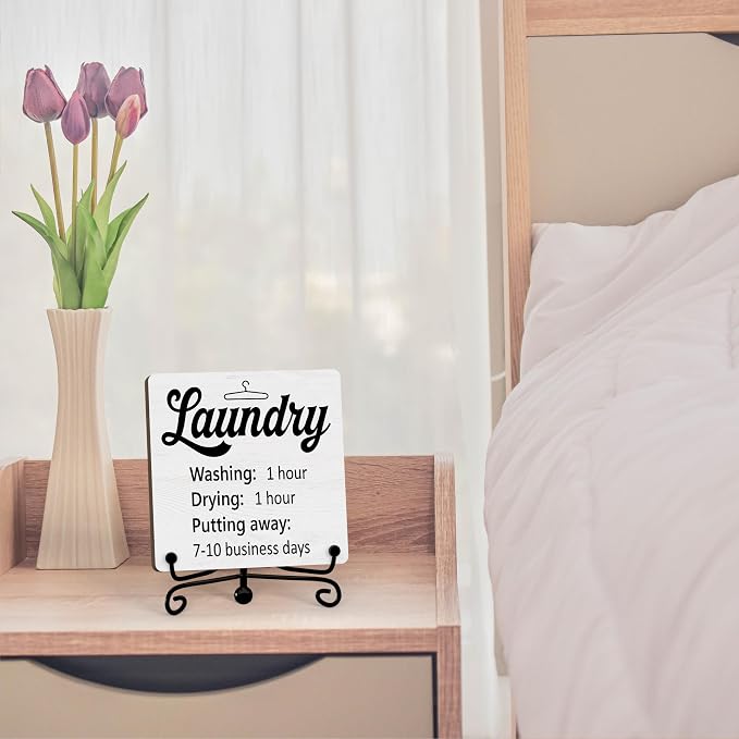 Laundry Room Sign, Washing Room Desk Decor, Laundry Sign, Farmhouse Shelf Decor, 04