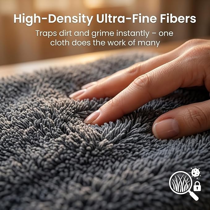 Jeaver Window Cleaning Cloth XXL,Microfiber-Reusable,1Pcs | XXL 24x16" microfiber cloth cleans with water only, streak-free on glass, tile, shower. Reusable, no chemicals.