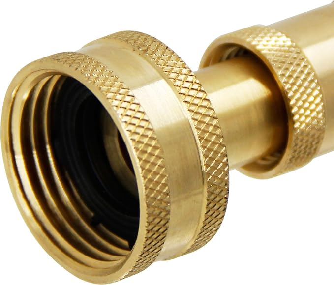 Triumpeek Solid Brass Hose Nozzle, 4 Pack 4"L | Heavy Duty, Garden Hose Nozzle, 8 Rubber Washers