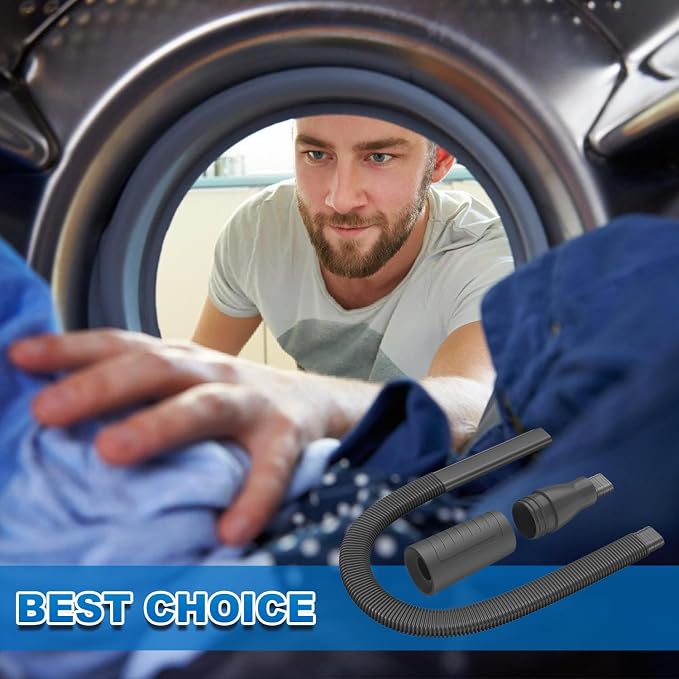 PetOde Dryer Vent Cleaner Kit – Dryer Vent Vacuum Hose Attachment Black | Dryer Vent Cleaning Hose Reach Deep Inside Vents - Remove Hidden Lint, Speed Drying & Reduce Fire Risk