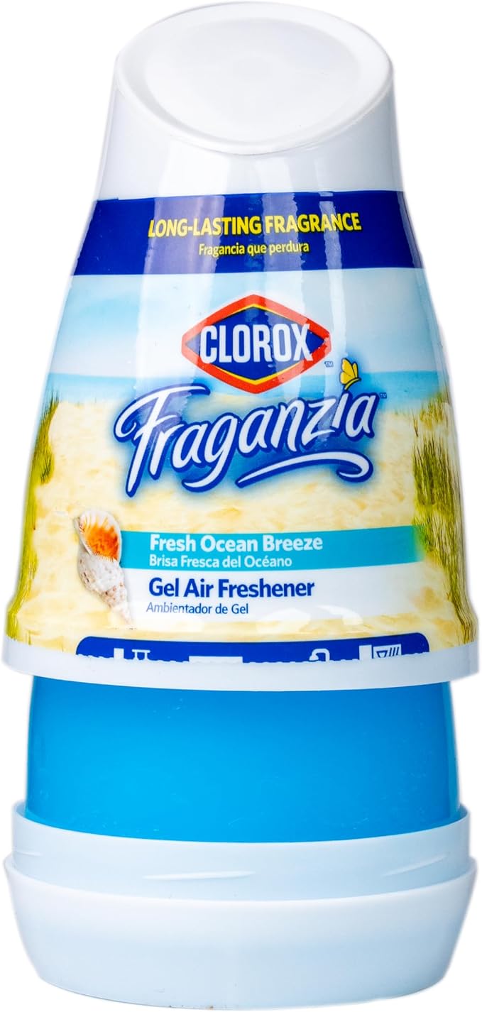 Clorox Fraganzia No-Plug Gel Air Freshener Cone, Island Orchid Scent, 6 Oz | Gel cone, no-plug battery-free, small rooms closets kitchens and bathrooms