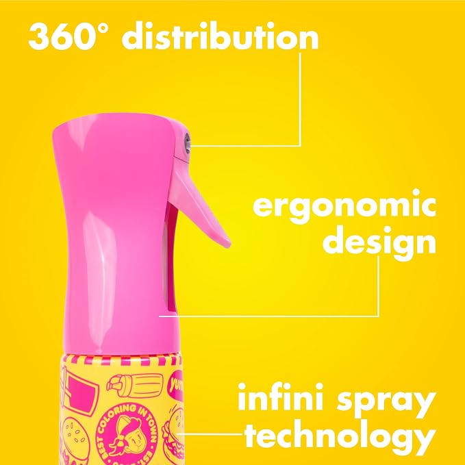 Colortrak Color Combo Continuous Spray Bottle, 12 Oz | Fine Mist Professional Styling Hair Spray Bottle with 360 Degree Distribution, for Styling, Cutting, and Color Services