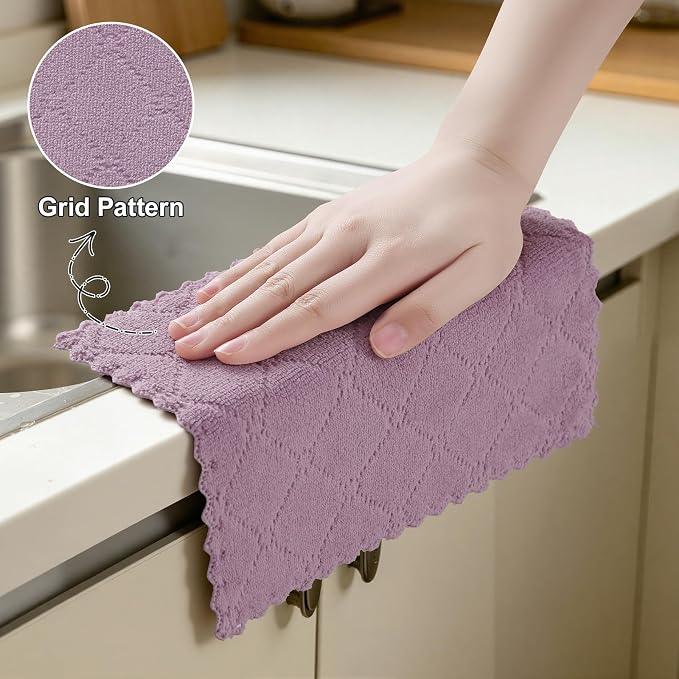 Homaxy Super Soft Absorbent Coral Velvet Dish Cloths 18 Pack, 7" x 9" | Fast Drying, Nonstick Oil, No Lint, Multi-Purpose, Microfiber Cleaning Cloth, Machine wash