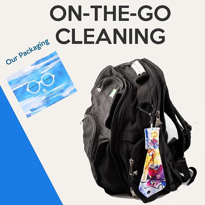 Microfiber Cleaning Cloth for Glasses & Lens-World Classic Art Series 4PCS | Double-sided premium microfiber wipes for streak-free cleaning of eyeglasses, sunglasses, camera lenses, and mobile screens.