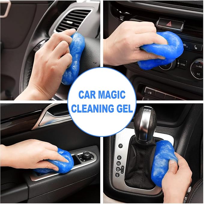 7PCS Car Detailing Brush Set, Ultra Soft Boars Hair Car Interior Detailing Brushes, Car Interior Detailing Kit, Car Cleaning Gel Supplies Kit, Car Dust Brush, Car Accessories for Truck, Suv, Interior