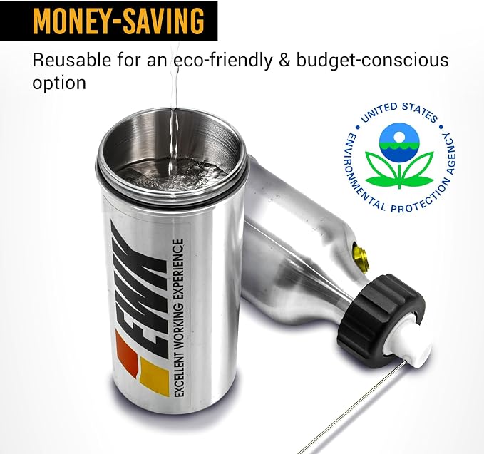 EWK 17 oz (500ml) Refillable Aluminum Aerosol Spray Can for Brake, Engine & Machine Cleaning, Thickened Body, Long Spray Time | Refillable Spray Can, Longer Spray Time