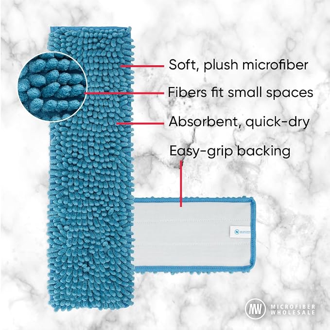 18" Mucho Mop Microfiber System - Mops for Floor Cleaning - Hardwood Floor Mop for Tile, Laminate, Wood, Vinyl Floors | Washable Pads | Dry & Wet Mopping