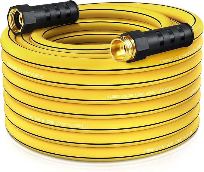 Heavy Duty Garden Hose 35ft, NON-EXPANDABLE Flexible Water Hose, Kink Resistant Lightweight Hybrid Hose, Leakproof Hose Male to Female Fittings