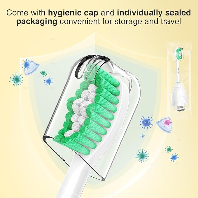 Aoremon Replacement Toothbrush Heads for Sonicare E-Series HX7022/66,6PCS | Toothbrush Heads fit for Essence Xtreme Elite Advance CleanCare Screw-on Electric Toothbrush Handle with Caps