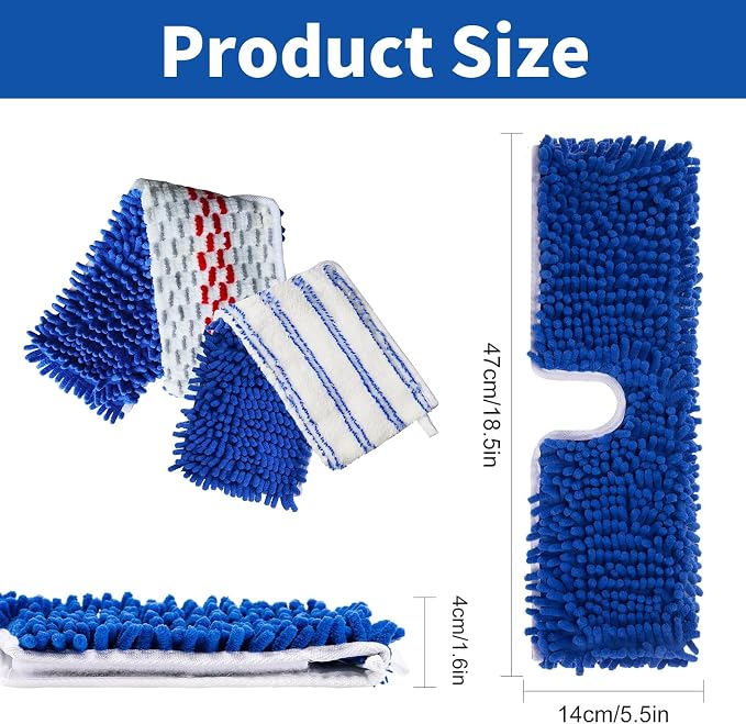 4 Pack Mop Heads Replacements Compatible with O-Cedar Dual-Action Flip Mop | Chenille + Microfiber Mop Refills for Dry/Wet Use, Reusable and Machine Washable Dust Mop Cloths for Hardwood Floor Cleaning