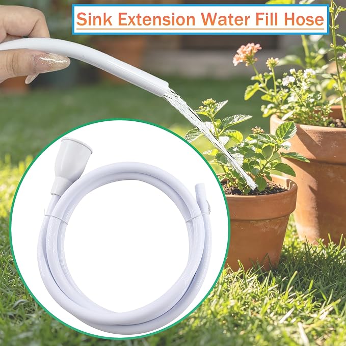 2M/6.56FT Sink Extension Hose,Sink Hose Attachment,Portable Water Fill Accessories for Gardening, Watering, and Household Cleaning with Adjustable Clamp