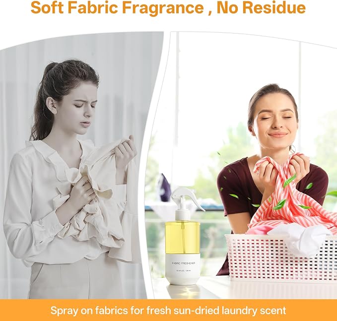 Fabric Freshener Spray, Odor Eliminator Long-Lasting Gardenia Scent | Clothes & Room Deodorizer, Linen Spray, for Couches, Carpets & Bedding, Alcohol-Free, Safe for Kids & Pets, 10.14 OZ, 2-PK