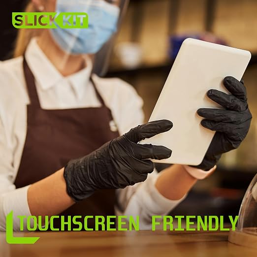Disposable Nitrile Gloves, 4 Mil, Black, X-Large/10, 100 Count | Latex-Free, Powder-Free, Food-Safe for Cooking Cleaning and Food Prep